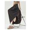 Winter Autumn High Waist Wool Pleated Skirt Women A Line Midi Skirt Solid Color Flared Skirt Slimming Long Skirt