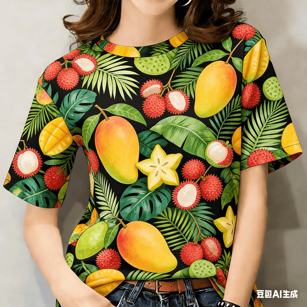 Men s and women s printed T-shirt - Water Splash Festival casual wear S