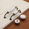 European Zinc Alloy Ceramic Handle: Modern Black & White Cabinet and Wardrobe Pull