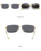 Cheetah Frameless Square Sunglasses Unisex Retro Leopard Metal Design