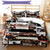 3pcs Fast & Furious Bedding Set Duvet Cover Closure Includes 1 Duvet Cover & 2 Pillowcases, Soft and Comfortable for All Seasons.