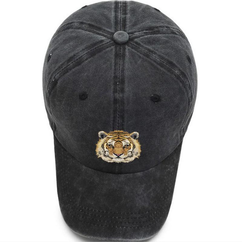 Casual Tiger Print Outdoor Adjustable Baseball Cap For Women Men (Navy Blue/Black/Wine Red/Khaki/Gray)
