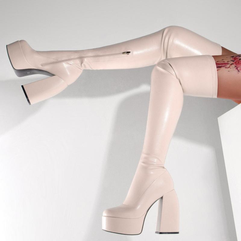 

Модные FHC 2024 Новые облегающие ботфорты, Женские сексуальные длинные боты, Модные весенние туфли на платформе, Размер 34-43, Черные, Зеленые, Бежевые, Дропшиппинг 34 бежевый