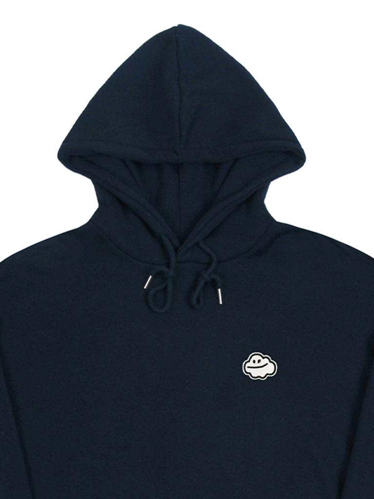 [Unisex] Cloud Smile Embroidered Hoodie_Navy