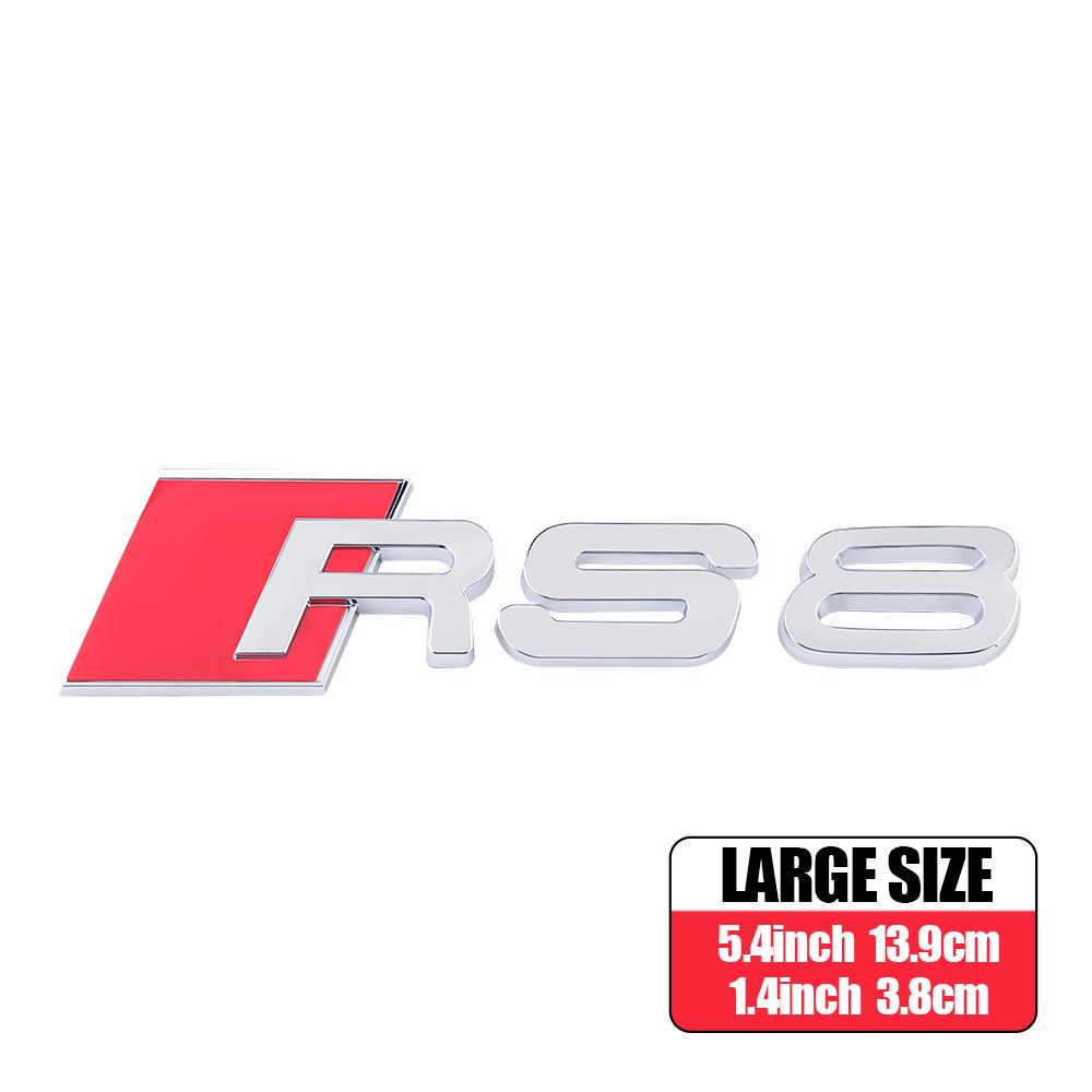 3D ABS RS3 RS4 RS5 RS6 RS7 RS8 Emblem Car Body Rear Trunk Decoration Stickers Accessories For  kcpn5 A4 A6 C7 8V B6 B7 Q7 B8 A3 8P