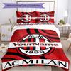 Ac Milan Personalizza il tuo nome Set Biancheria da Letto Copripiumino Traspirante con Federe Decorazione per la Casa Regalo di Compleanno