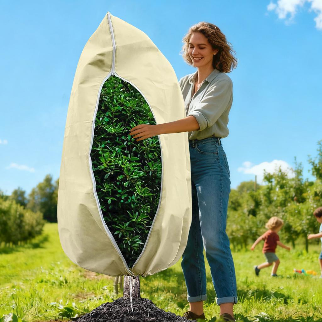 Plant Cold Cover, Drawstring Cold Cover, Frost Resistant Thickened Non Woven Fabric, Plant Warmth
