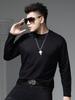 European Long-Sleeved T-Shirt Men's Round Neck Top 2025 Autumn New Trendy Versatile Solid Color Casual Base Shirt