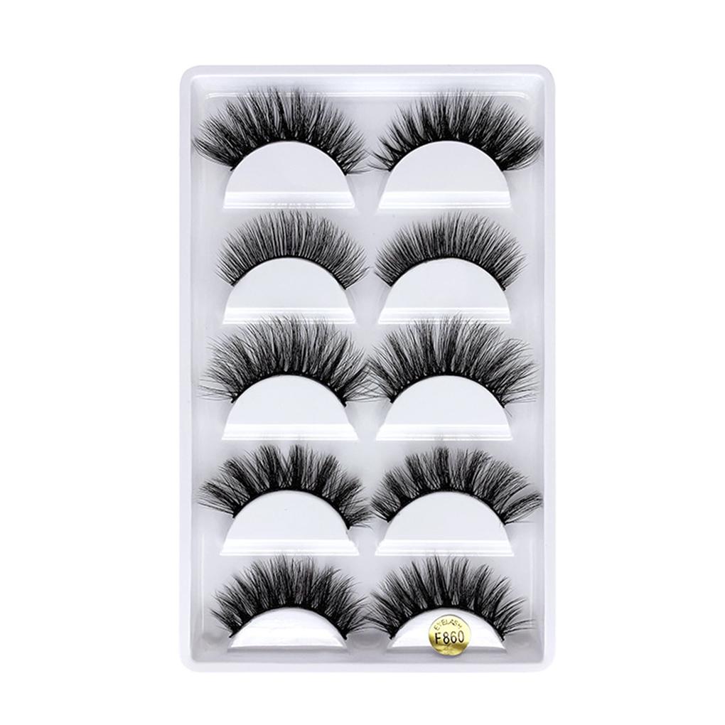 

5Pair 3D False Eyelashes Wispy Cross Long Thick Soft Fake Eye Lashes