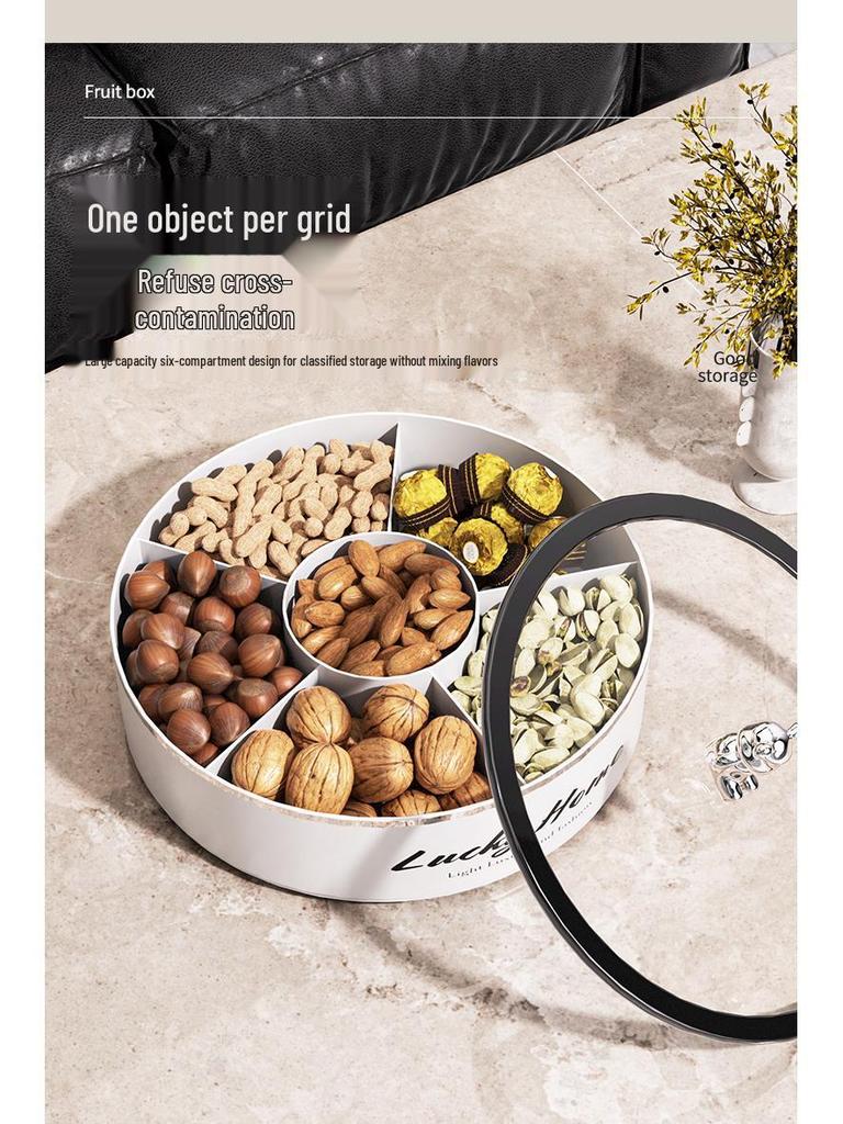 Elegantní miska na ořechy a sladkosti: Uzavíratelný talíř na ovoce a krabička na svačiny pro konferenční stolek