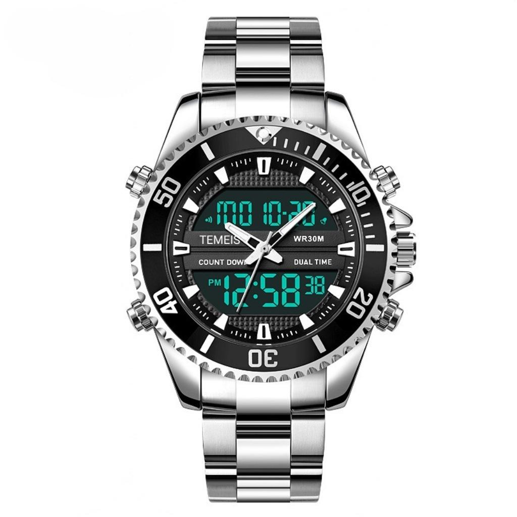 Temeis Electronic Watch Trend Business South East Asia Men S Light Luxury Steel Belt Men S Large Dial Multifunctional