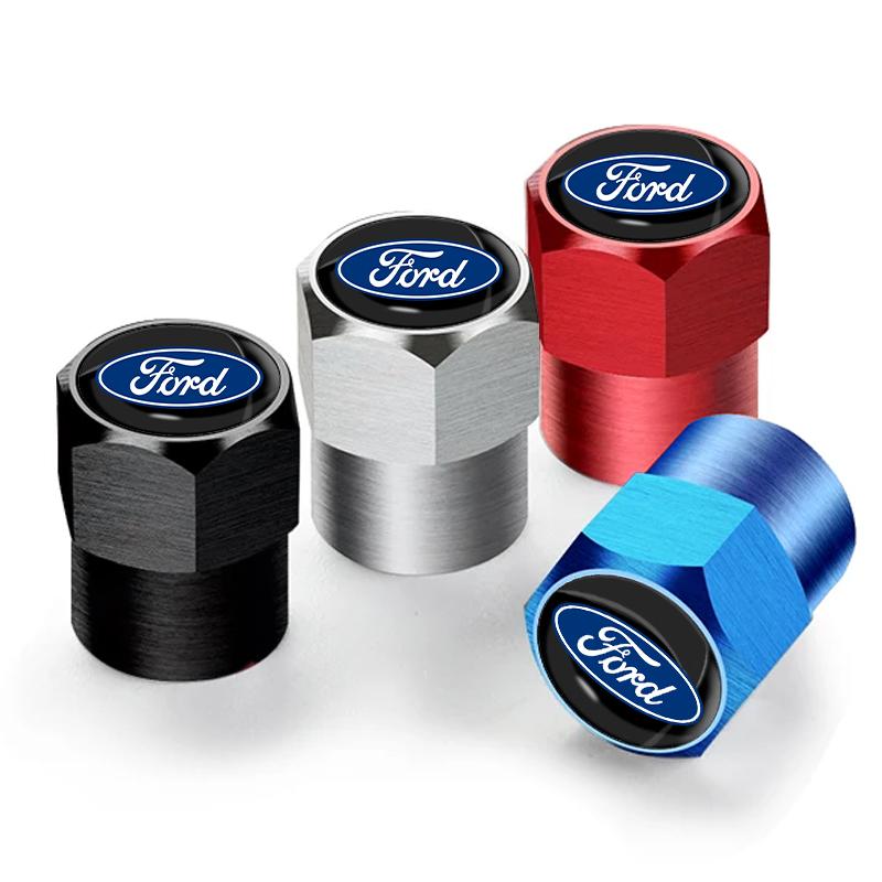 4Pcs Car Valve Caps Wheel Tires Air Tyre Stem Protective Cover For Ford Escape Kuga Mondeo Ecosport Fiesta Focus 2 3 MK1 MK2