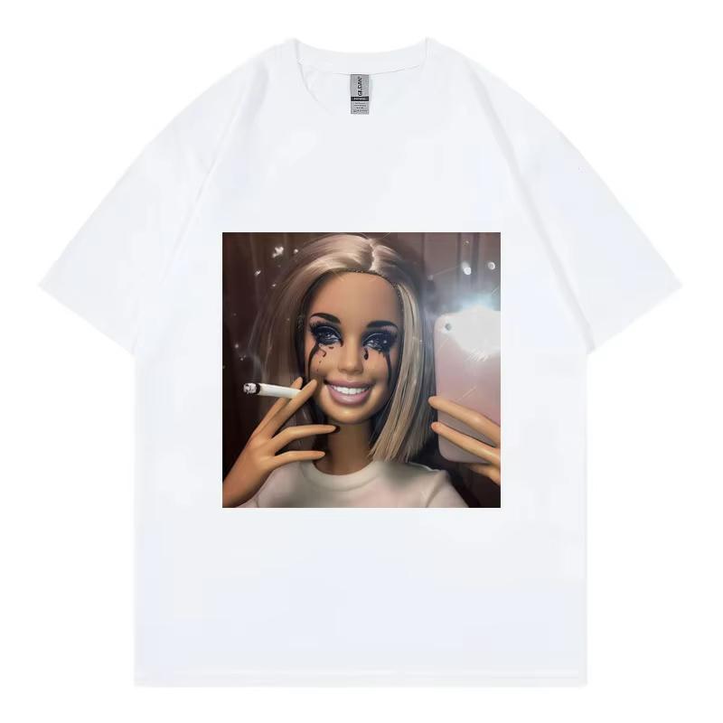 What Is Love Funny Disgusting Doll Face Meme Tshirt Gothic Fashion Short Sleeve Tshirts Unisex Women Casual Oversized T Shirts