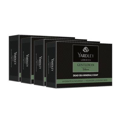 Gentleman Urbane Seifenpackung mit 4 Stück à 100g Tief nährende Badebar mit Mineralien aus dem Toten Meer für frische, jünger aussehende Haut