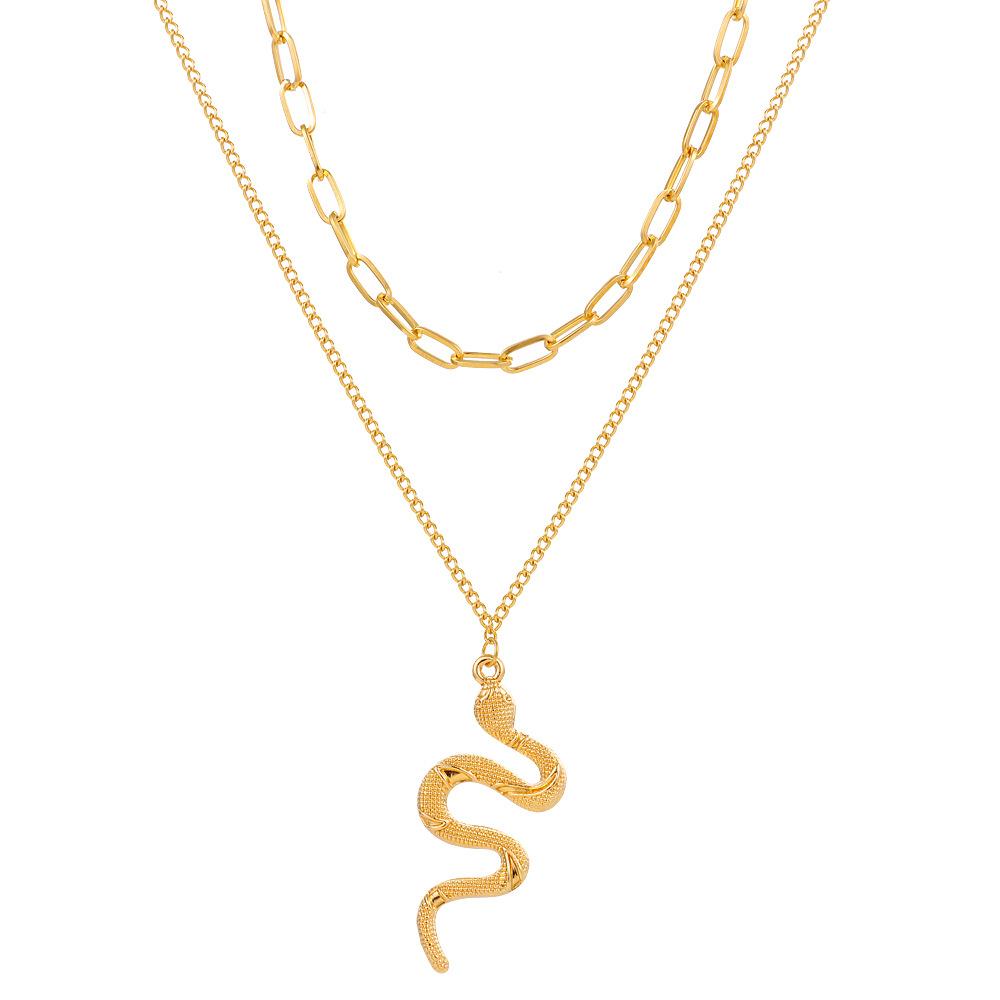 European and American Personality Punk Chain Snake Pendant Hot-selling Niche Design Street Hip-hop Wind Alloy Necklace