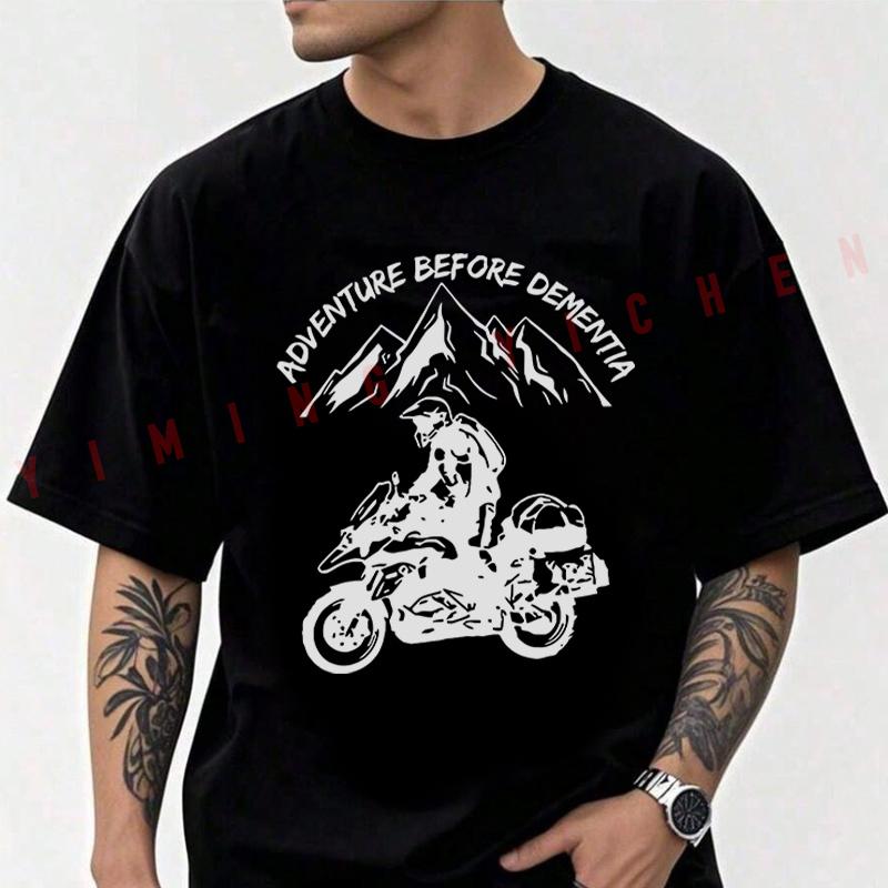 Mountain Adventure Biker Men's Fashion T-shirt Moto Cotton Casual Summer Comfortable Short Sleeve Tops