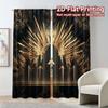 Set aus 2 modernen flachen Druckvorhängen ohne Stange Goldener Glanz Druck Polyester Einfach zu installieren Art Deco Vorhang Hergestellt