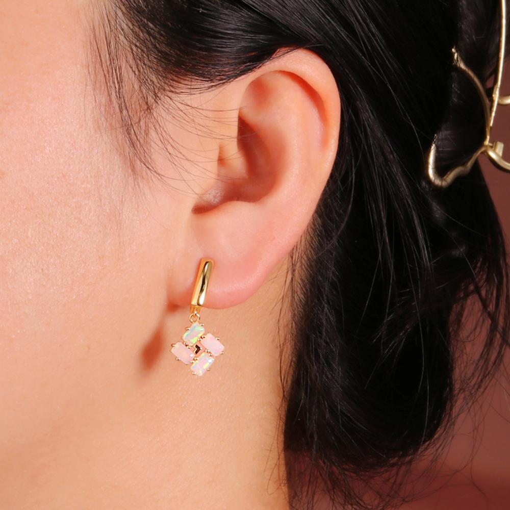 Romantický design Světlé luxusní náušnice s přírodním opálem Módní šperky ze stříbra 925 pro ženy a dívky dárek k narozeninám