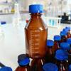 1000ml Light-Resistant Glass Reagent Bottle with Blue Cap - Wide-Mouth, Transparent, Sealed for Chemical Labs