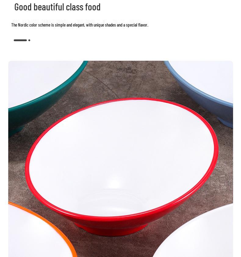 Velká šikmá melaminová mísa - Imitace porcelánu pro horký hrnec, salát a dochucovadla