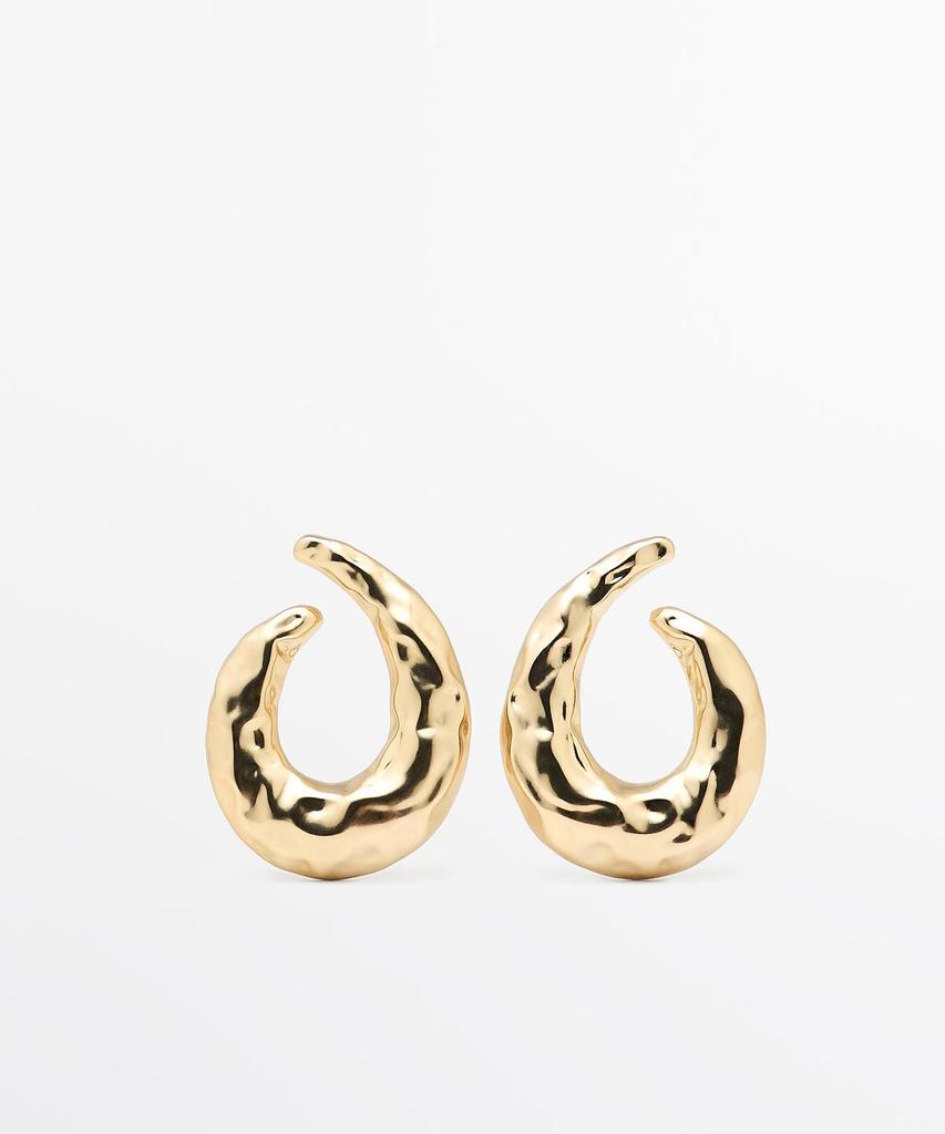 Massimo Dutti Textured Hoop Earrings