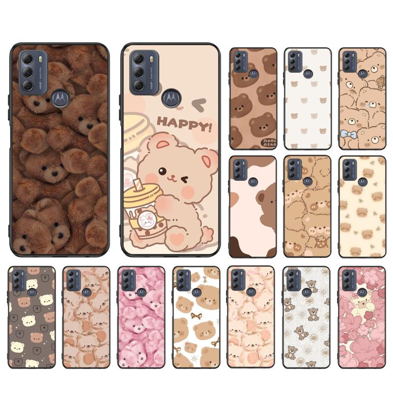 Cute Bear Phone Case For Motorola G Stylus 5G G Play G35 G45 G54 G24 G86 G04S E13 E14 E32 E32S