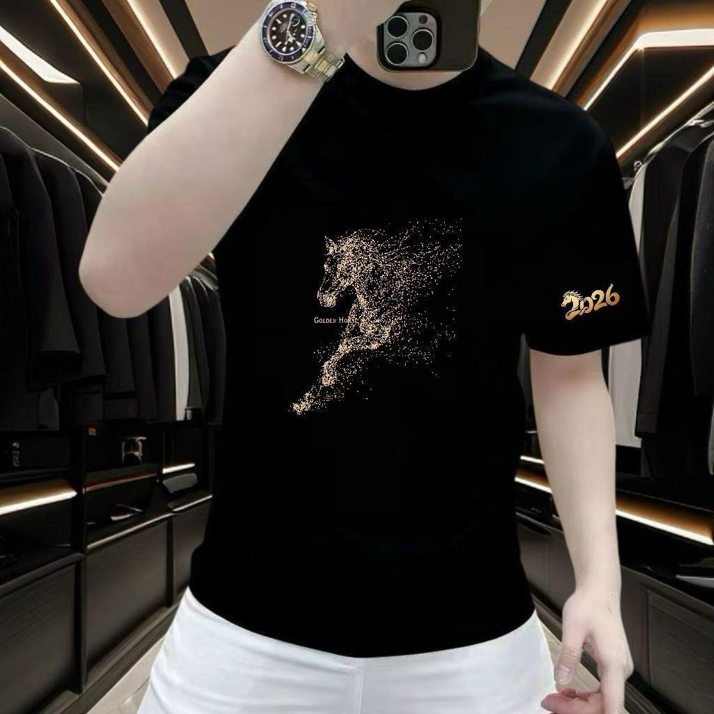 Men s Trendy Heavyweight American Style Short Sleeve T-shirt - 260g Summer Loose Fit M