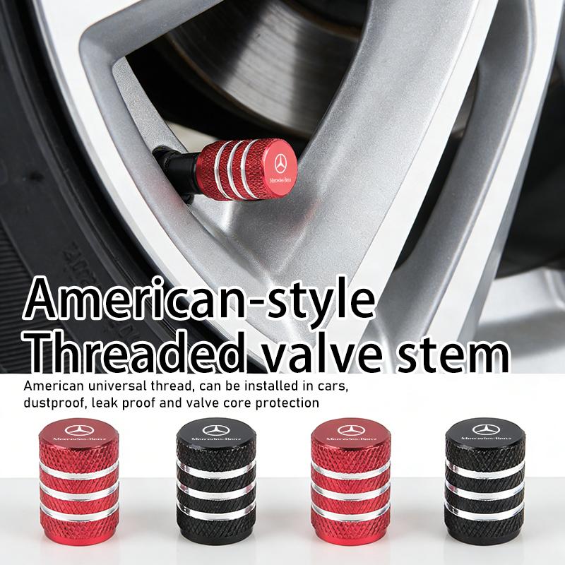 AABIA1 4Pcs Car Styling Wheel Tire Valve Caps Tyre Stem Covers Decoration Accessories For Benz CITAN VITO SPRINTER CLS SLK Sport ML
