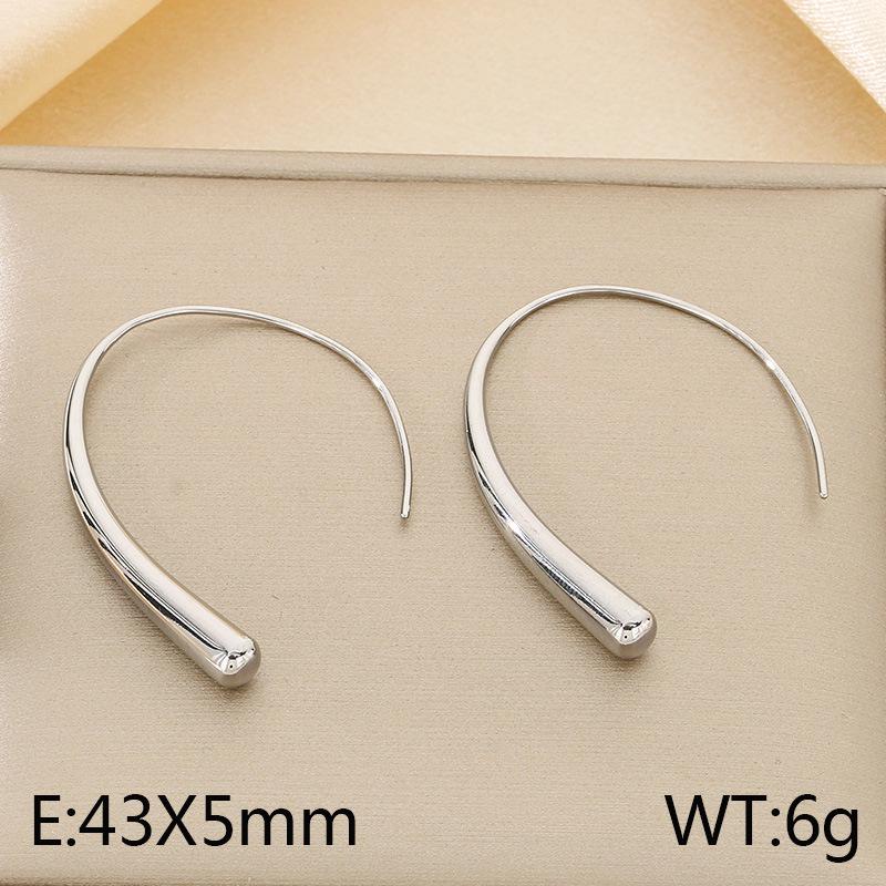 Korean Fashion Titanium Steel Line Earrings for Women