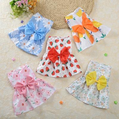 Small Dog Floral Princess Dress Cat 2024 Spring Teddy New Pet Cute Dog Skirt Summer Thin