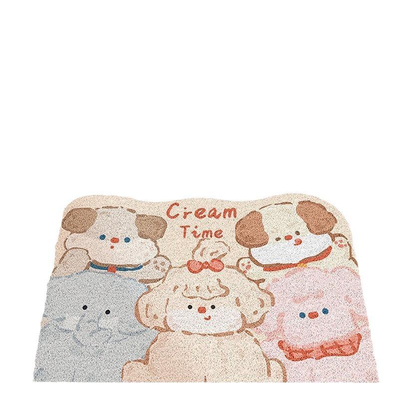 Home Silk Mat Cute Dog Foot Mat Home Door Door Non-slip Mat Cartoon Dirt Scraping Mud Wear-resistant Cutting