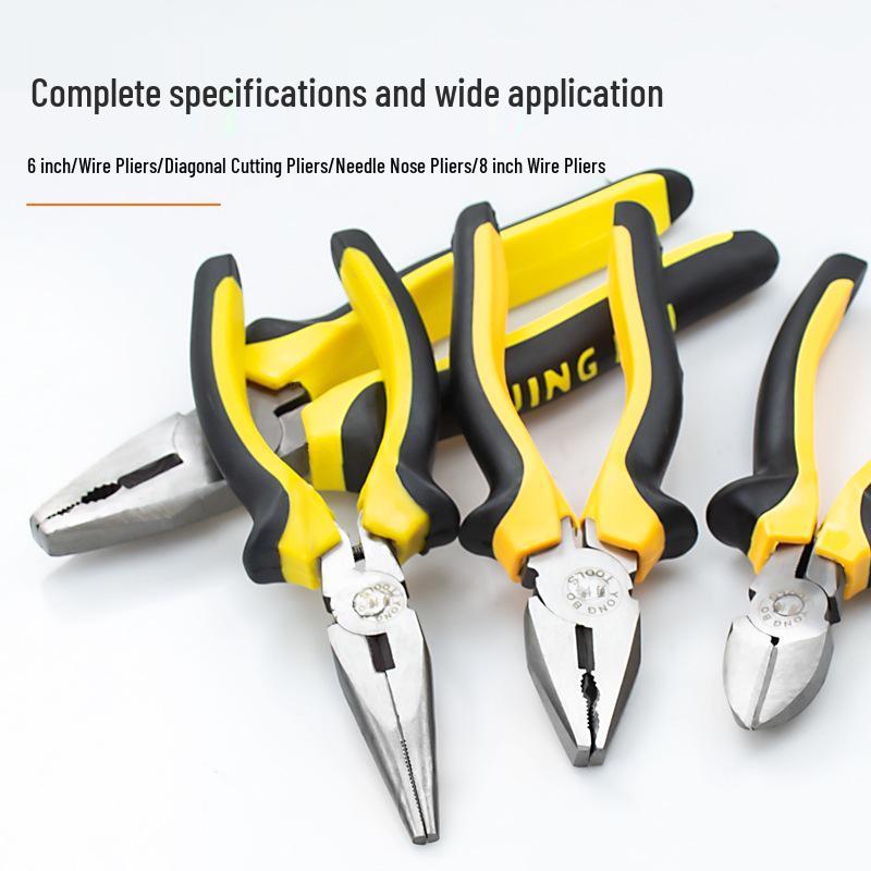 6-inch & 8-inch Multipurpose Industrial Grade Needle Nose & Diagonal Nose Pliers – Electrician's Steel Hand Tool