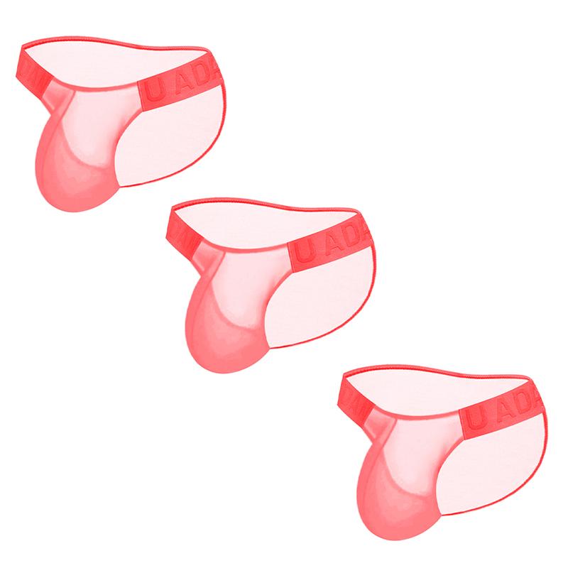 1/3 ks Ice Silk Sexy pánské měkké spodní prádlo Kalhotky, spodní kalhotky s nízkým pasem pro muže Prodyšné, vysoká vidlička Pánské vypouklé kalhotky U móda