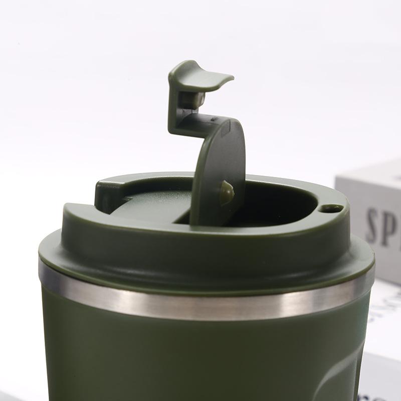 1Pc New Creative 304 Stainless Steel Coffee Cup Light Luxury High-end Office Double-layer Portable High-value Coffee Cup