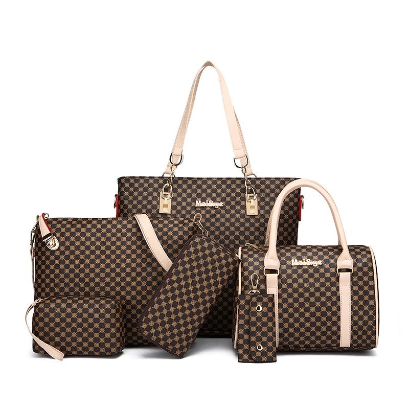 New women's bag fashion six-piece set, mother and child bag, portable shoulder messenger women's bag, one piece.