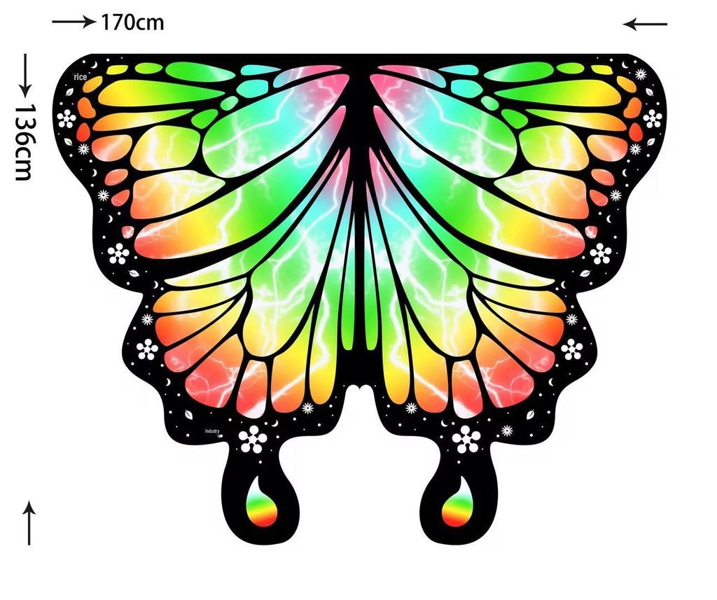 Butterfly Cloak Gradient Halloween Dance Shawl Wings