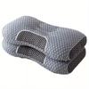 1/2 stk Cervical pute for nakkesmerter, rygg- og magsovende med pustende putetrekk, ergonomisk ortopedisk nakkestøttepute