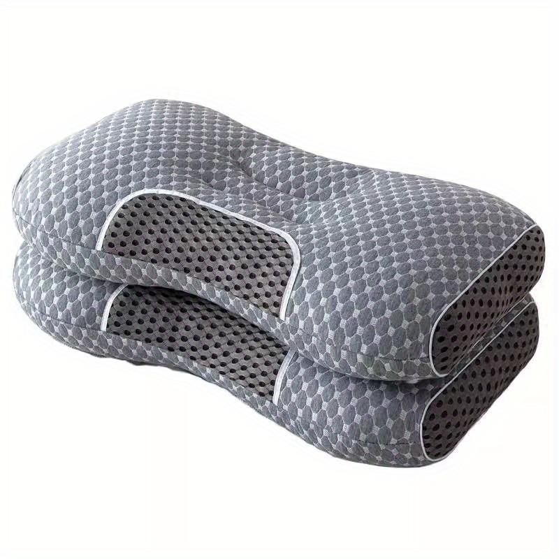 1/2 stk Cervical pute for nakkesmerter, rygg- og magsovende med pustende putetrekk, ergonomisk ortopedisk nakkestøttepute
