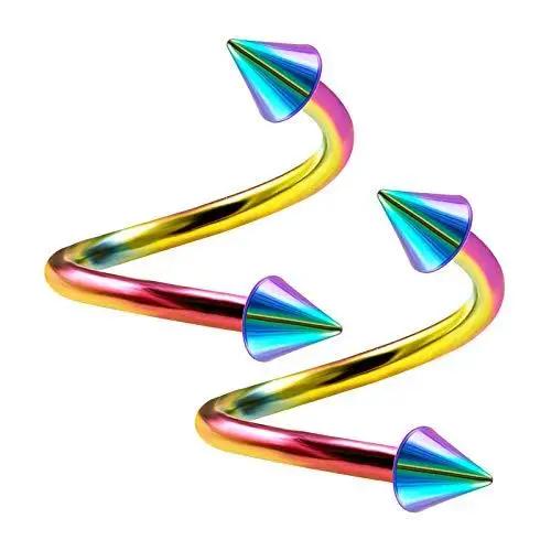 2pc/set Surgical Steel Spiral Twisted Lip Ring Nose Rings 16 Gauge Ear Cartilage Helix Piercing Body Accessories Jewelry Gift