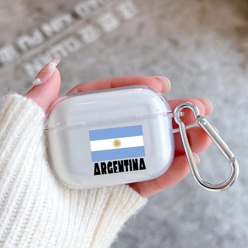 

Мягкий чехол для Apple Airpods 2 1 Чехлы для наушников с крючком Флаг Аргентины Футбол 10 Для Airpod Pro 3 Pro2 Прозрачные защитные чехлы Airpods pro2