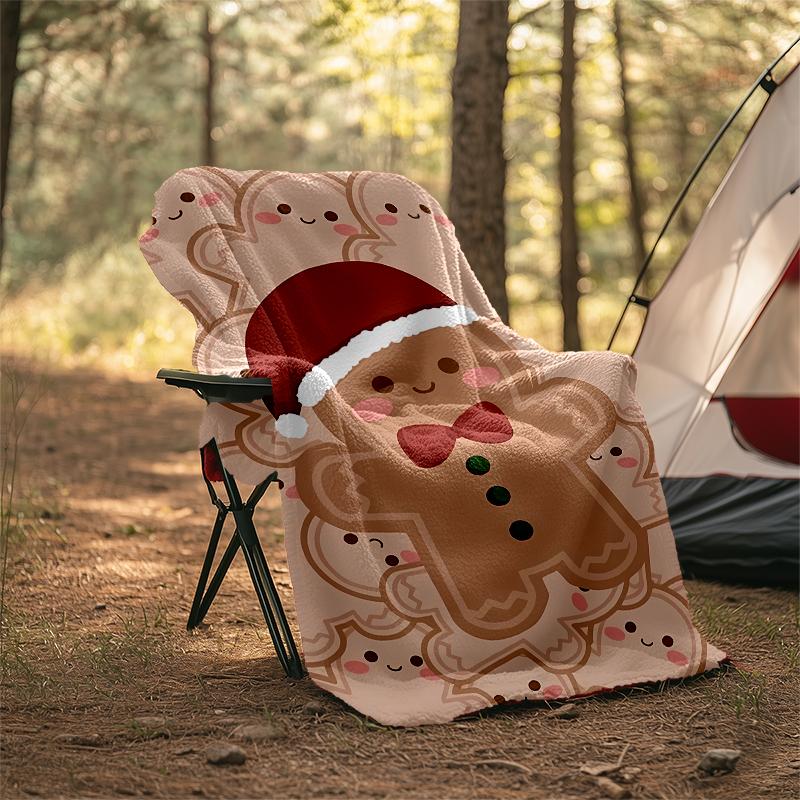 Christmas gingerbread man Theme Printed Blanket - Perfect for Couch, Bed, Travel & Outdoor Use | Machine Washable, Cozy & Durable.
