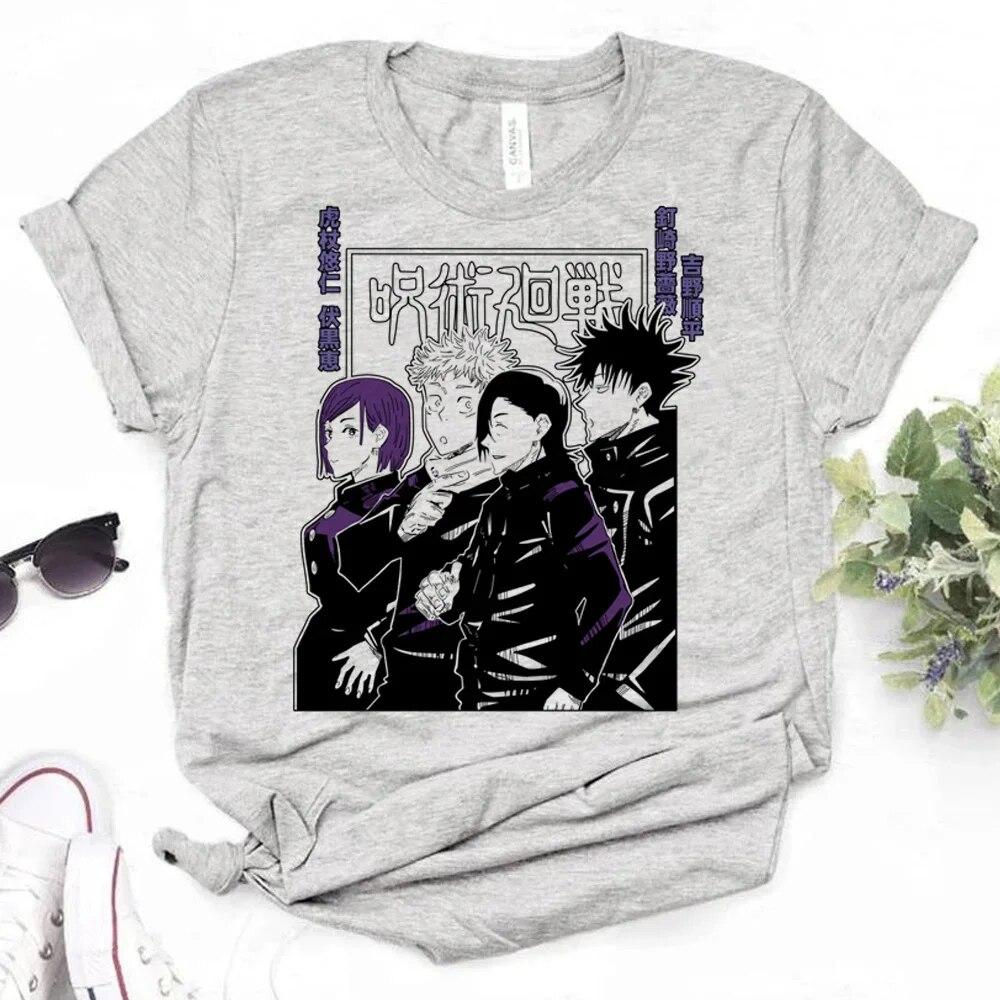 

Jujutsu Kaisen, весенне-летняя модная свободная повседневная футболка с короткими рукавами и рисунком, хлопковая одежда унисекс с круглым вырезом 4XL
