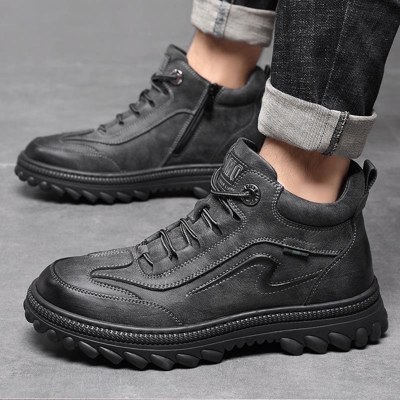 New Men Casual Leather Shoes Handmade Flat Designer Sneakers Classic Lace Up Muller Tenis Masculino Shoes Outdoor Walking Shoes