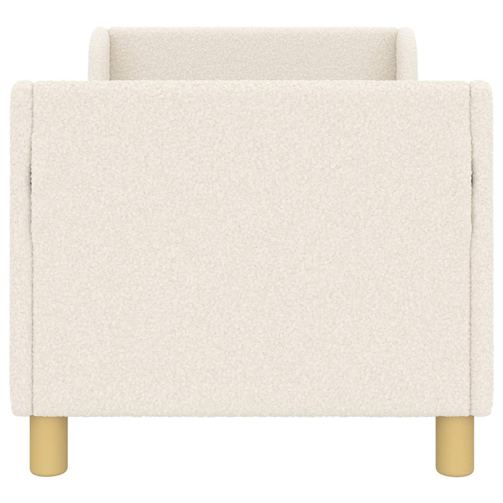 Children s Bed Frame with Headboard Cream 70 x 140 cm Boucle