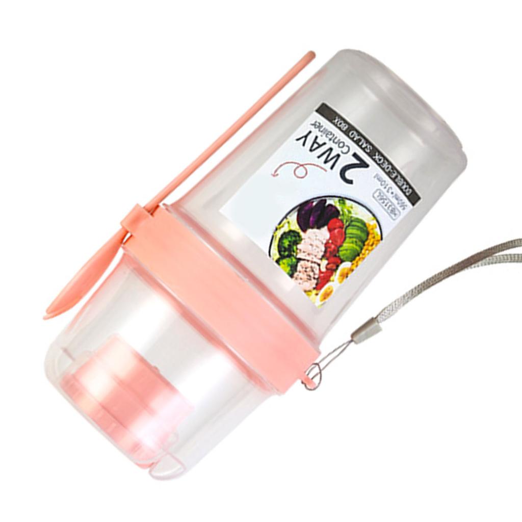 Kelímek na salátový shaker s vidličkou Velkokapacitní Opakovaně použitelný Multifunkční Přenosný Kelímek na cereálie Salát