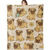 Pug Blanket Cute Pet Puppy Dog Fleece Throw Blanket Soft Lightweight Cozy Plush Flannel Blanket for Sofa Couch Bed Living Room
