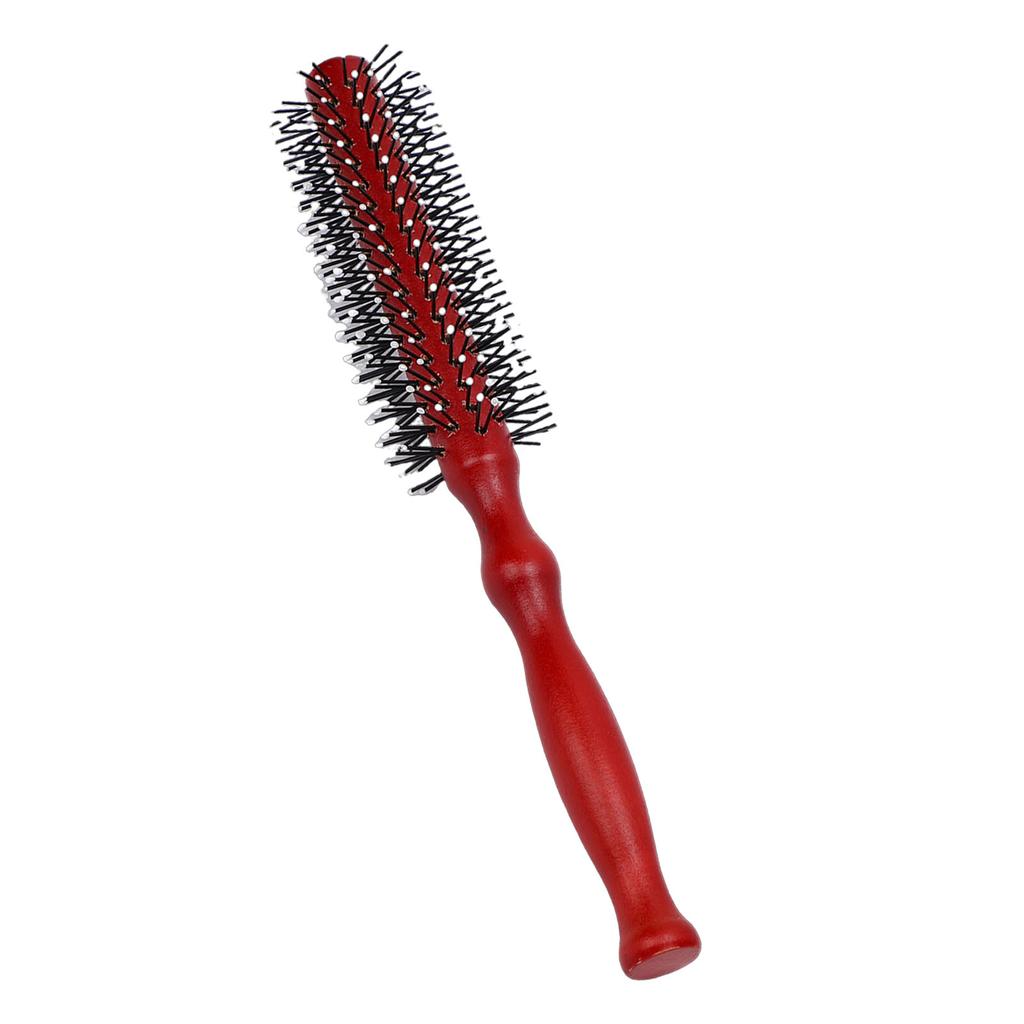 Round Styling Hair Brush Anti Static Handle Wood Roller Hairbrush for Salon Home Use Large Size 8.9 X 1.7in
