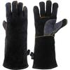 Guanti Resistenti al Fuoco per Calore Estremo in Pelle con Cuciture in Kevlar, Manopole Perfette per Camino, Stufa, Forno, Griglia, Saldatura, BBQ, Mig