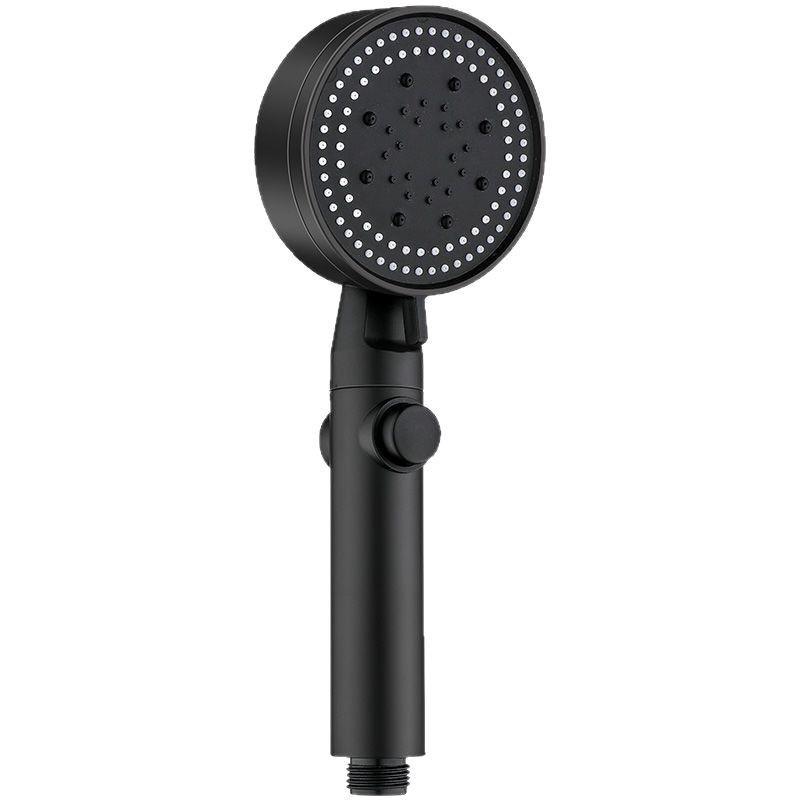 Five-Speed Frosted Black Shower Head & Booster Hose Set