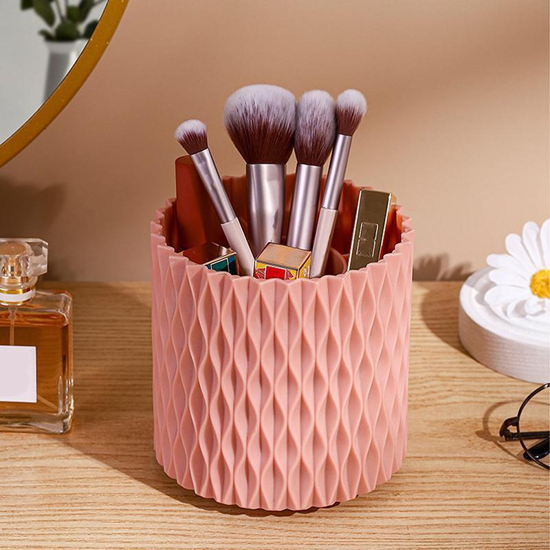 1 Pc Makeup Brush Holder 360° Rotating Organizer 5 Slot Cosmetic Storage Makeup Brushes Cup Pen Holder For Vanity XYZ